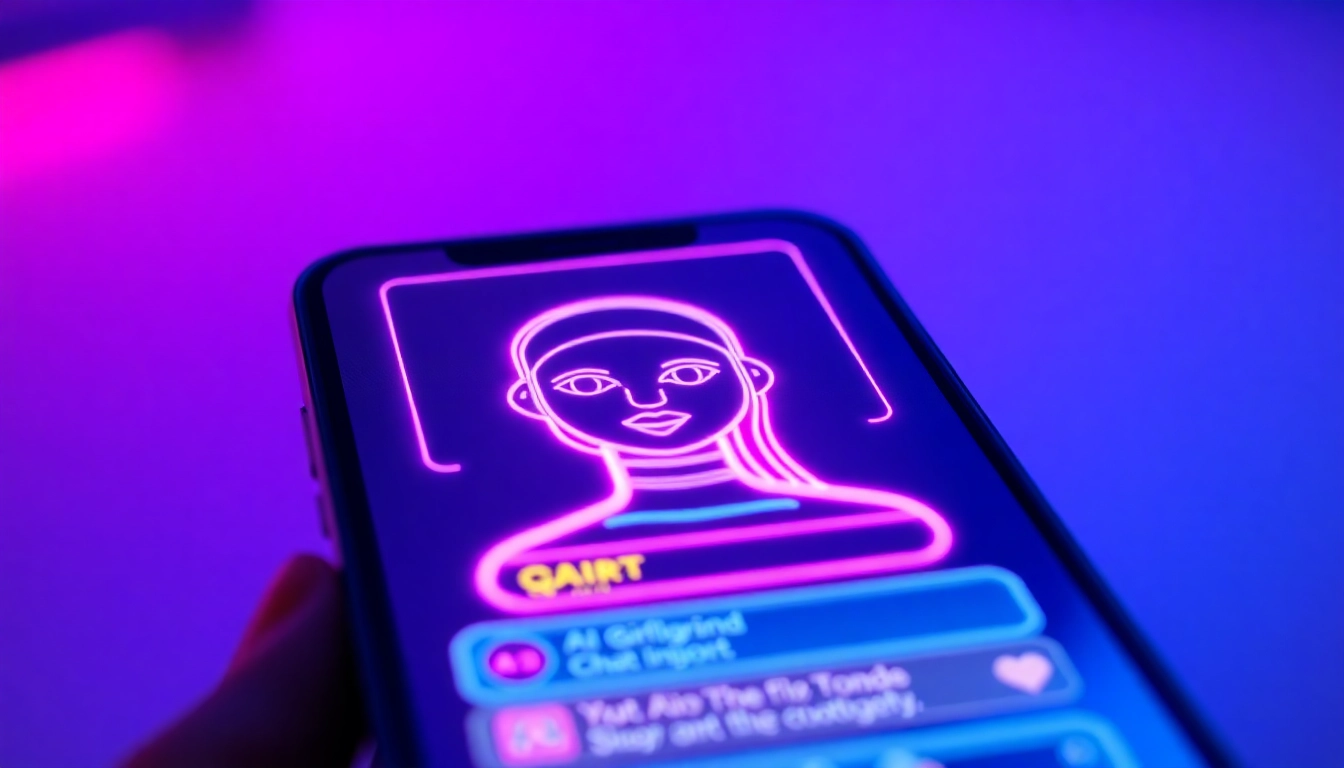 AI girlfriend app interface showing a realistic, engaging conversation on a sleek mobile screen, highlighting the personalized digital partner experience for users seeking NSFW chats.