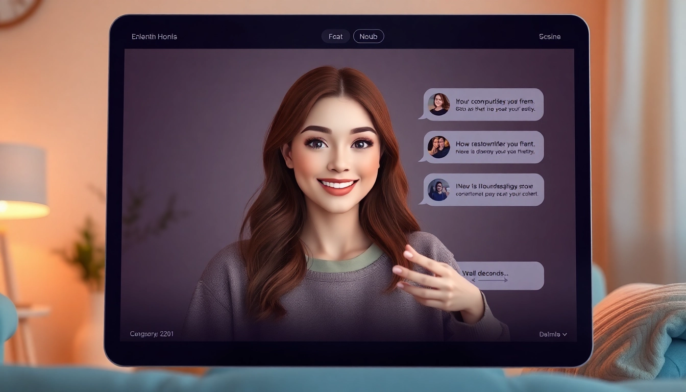 Create an inviting illustration of an AI girlfriend chat demonstrating a friendly, personalized virtual interaction in a cozy digital environment for accessibility and engagement.