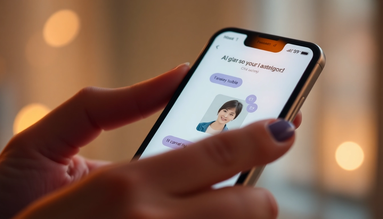 AI girlfriend engaging in a realistic, open conversation on mobile, emphasizing unfiltered chat experience